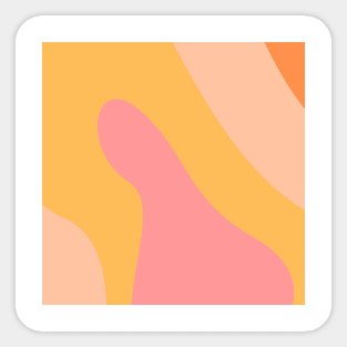 Boho abstract orange swirl pattern Sticker